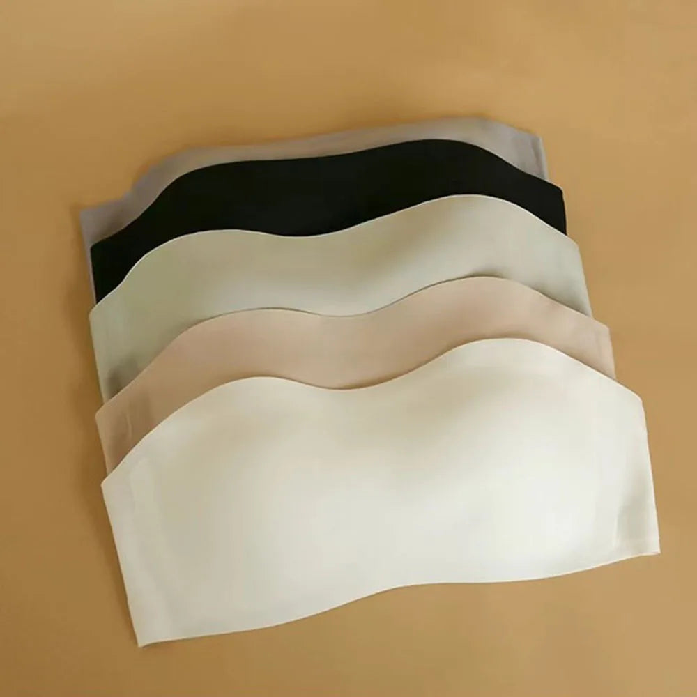 Seamless Tube Top Bra – Invisible Strapless Non-Slip Push-Up Wireless Lingerie
