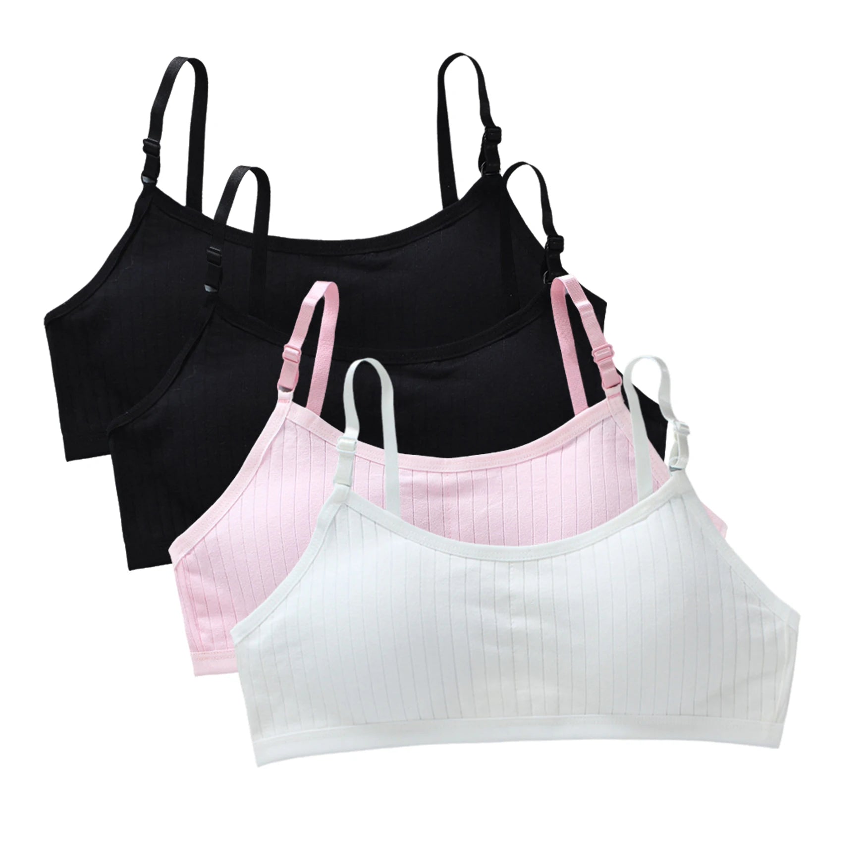 Girls Training Bras 4-Pack – Seamless Soft Cotton Vest Bra (Ages 8–20)
