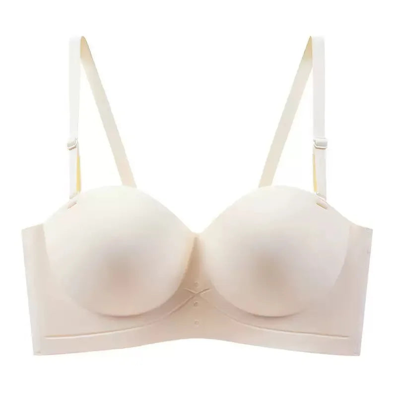 Scarless Half Cup Strapless Bra – Wire-Free Gathering Adjustable Seamless