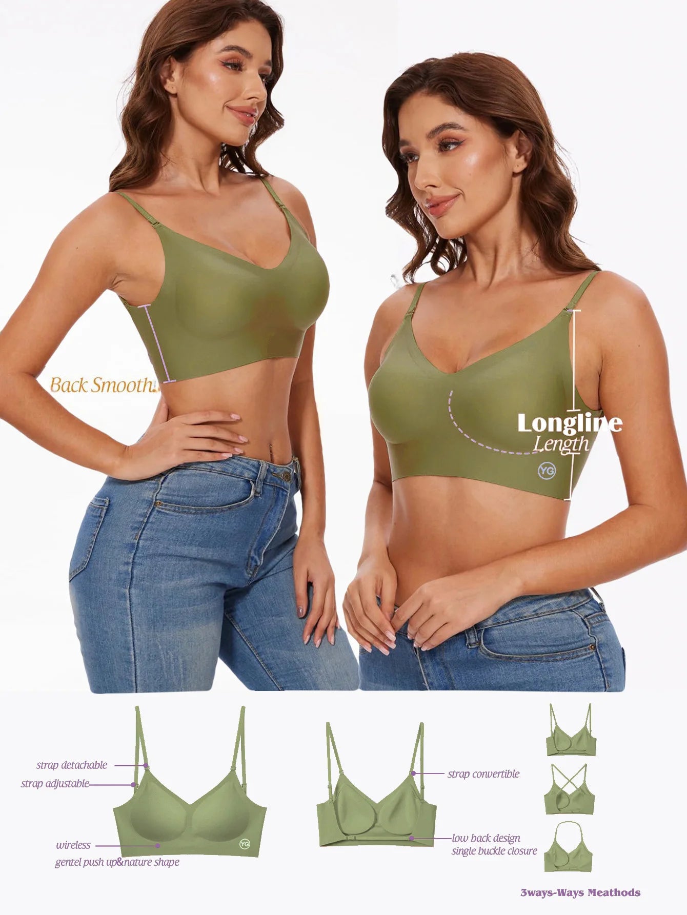 Invisible Deep U Plunge Bra – Backless Strapless Push-Up (S–XXL)