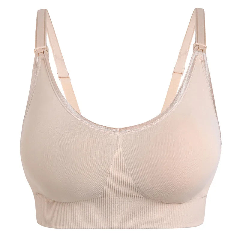 Summer Maternity Women Wire-free Nursing Bra For Premama Front Clip Adjustable Lift & Support Everyday Pregnancy Seamless Bras
