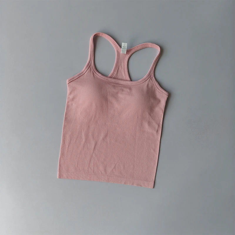 Sports Vest Anti-shock Quick-drying Running Underwear with Chest Pad Fitness Girl Stretch I-shaped Suspender Yoga Bras Clothing