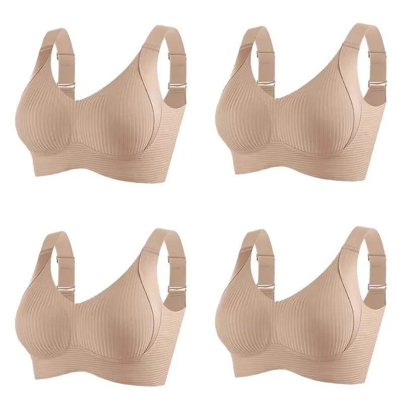 FallSweet 4PCS/set Wireless Push Up Bras for Women Seamless Large Size Bralette Underwear Comfort Breathable Invisible Lingerie