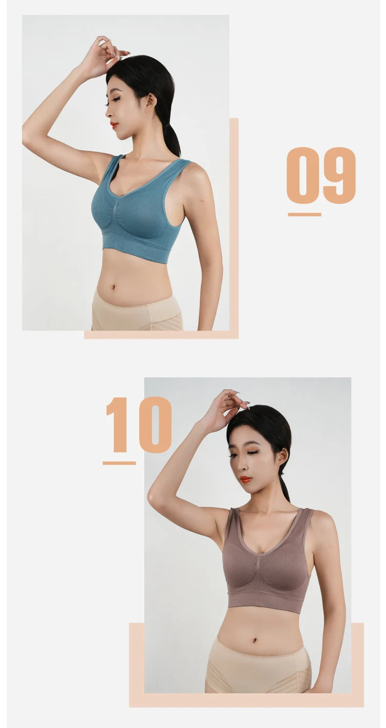 Womens Push Up Bras Running Gym Seamless Breathable Vest Top Removable Padded  Anti-sagging Uppe High Elasticity Sport Brassiere