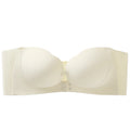 Wireless Strapless Bra Women Double Front Buckle 6Point AntiSlip 3Level 3D Molded Petal Deep V Seamless Multiway Pushup Bra 1PC