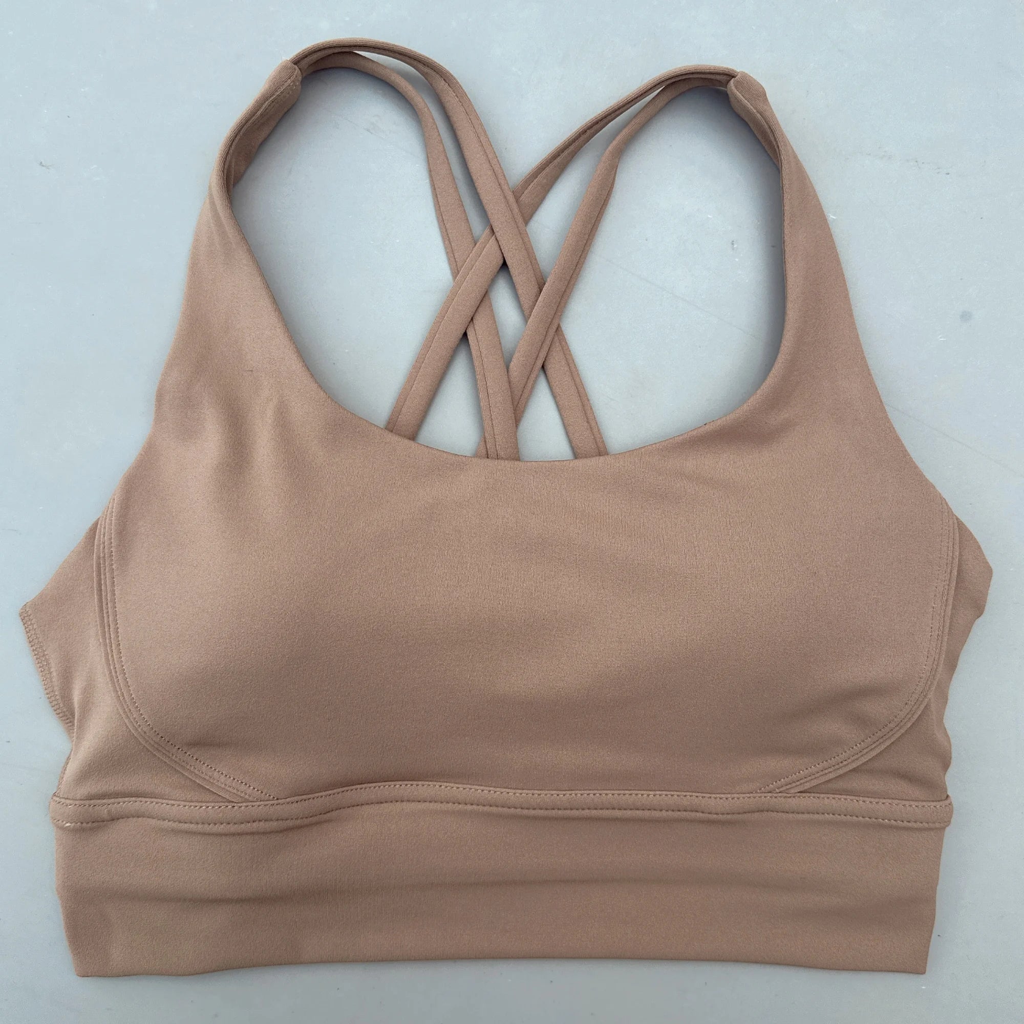 Cross Back Sports Bra Vest – High Support Shockproof Padded Gym Top
