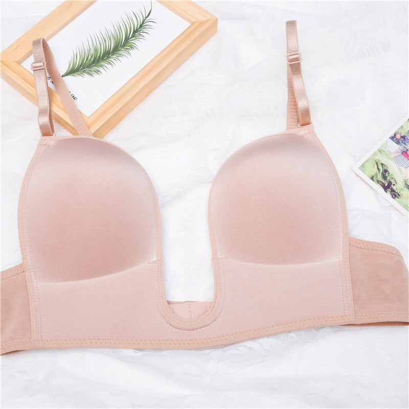 Deep U Plunge Wire-Free Bra – Low Back for Backless Dresses