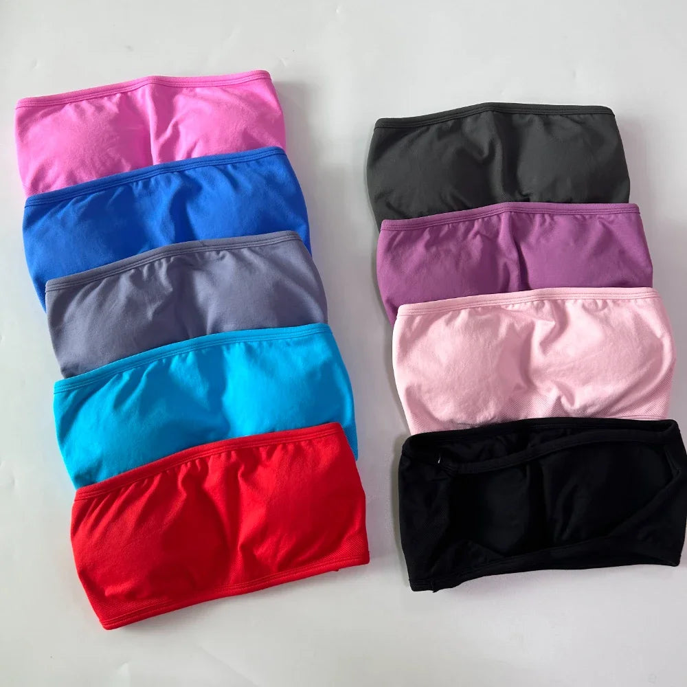 Set of colorful women's underwear on a white background
