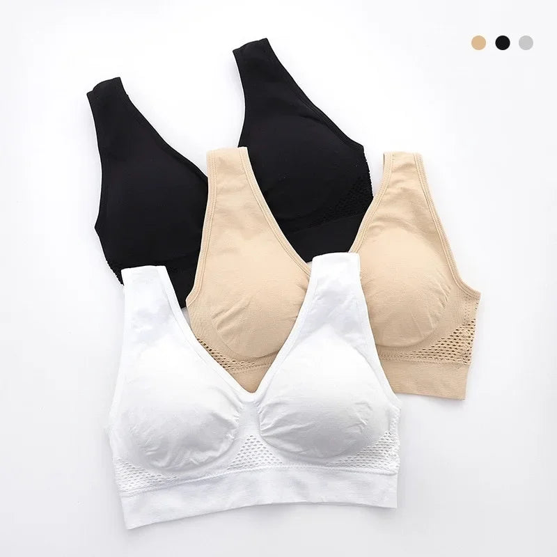 Breathable Sports Vest Bra – Sweat-Absorbent Shockproof Padded Gym Running Top