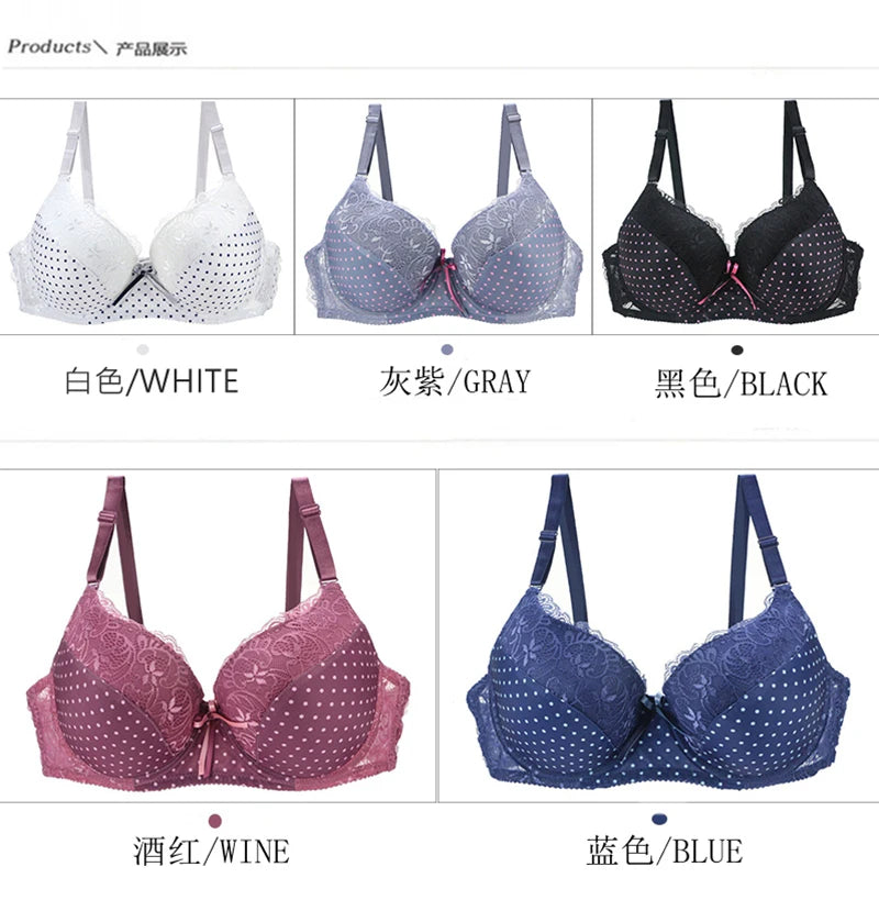 DaiNaFang Lace Push-Up Bra – Full Cup Underwire B C D E
