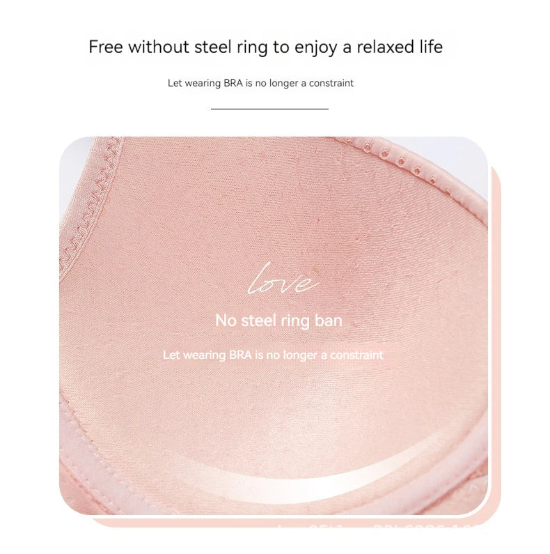 Gathered Seamless Bra – Breathable Wire-Free 3/4 Cup C