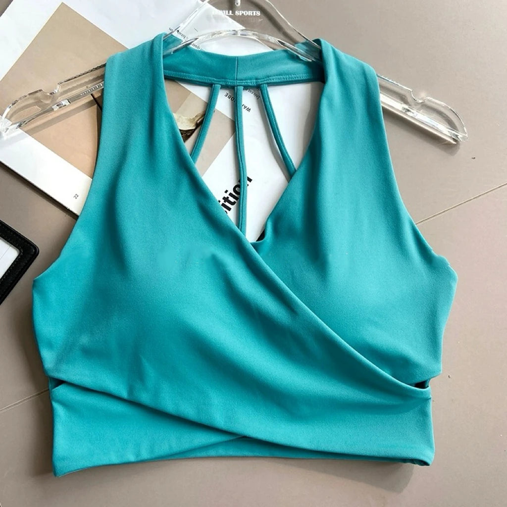 Shockproof Seamless Sexy Padded Athletic Sport Bra Women Backless Workout Gym Anti-Shock Yoga Crop Top Fitness Bra Suits