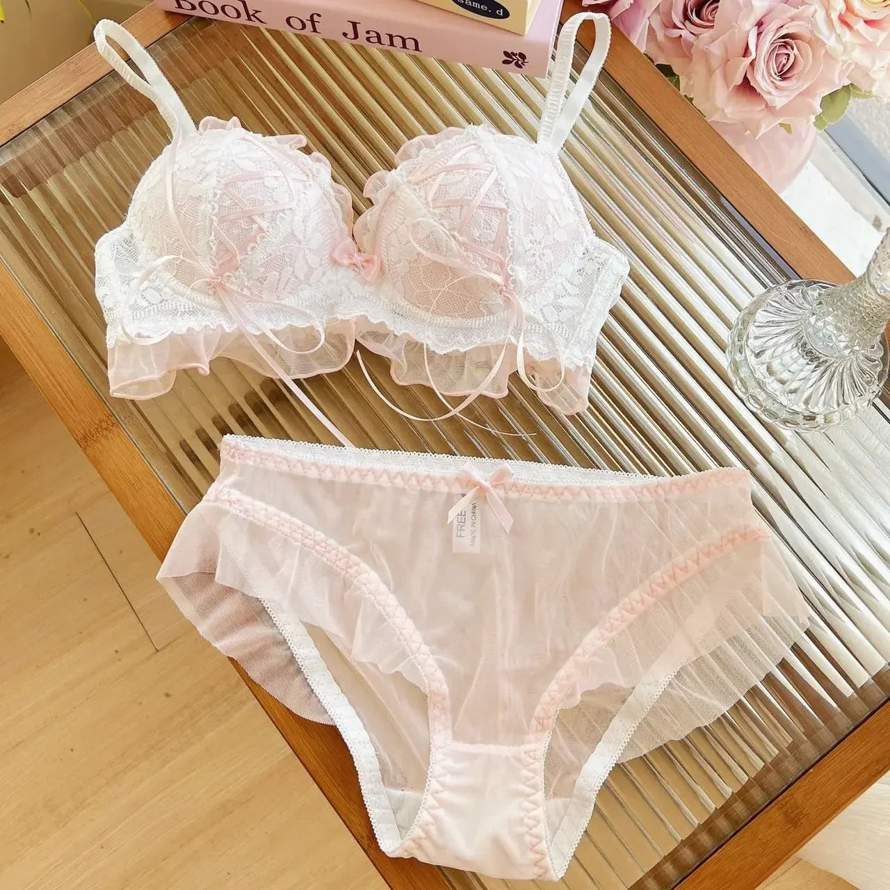 Japanese Style Lolita Princess Wind Lace Lace Lingerie Design for Girls Push-up Bra Women Underwear  Push Up Bra