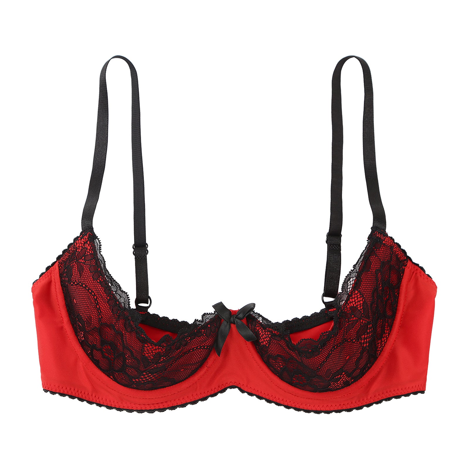 Women Sexy Open Cups Bra Tops Exposed Nipples Balconette Lingerie Contrast Lace Push Up Underwire Brassiere Underwear Nightwear