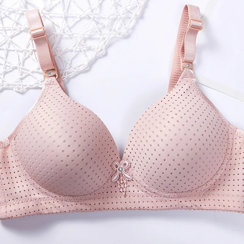 Gathered Seamless Bra – Breathable Wire-Free 3/4 Cup C