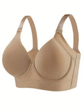 Beige bra on a white background