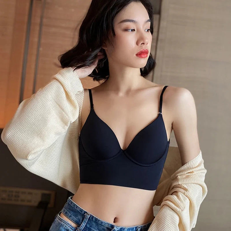 Invisible Lift-Up Bra – Seamless Deep U Plunge Backless