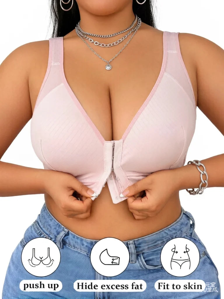 Large size full cup black underwear without steel ring comfortable and easy to put on and take off women underwear MR3441