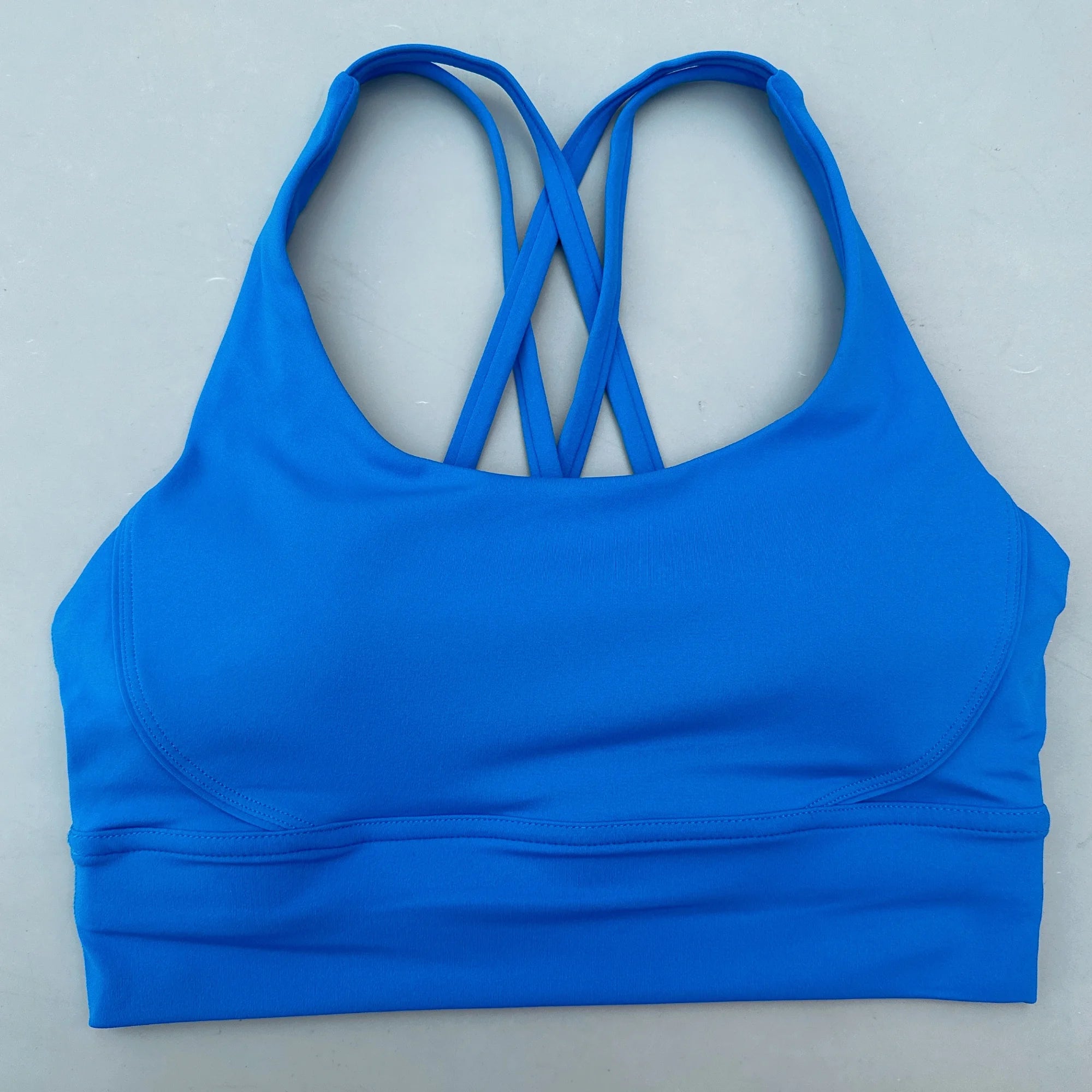 Cross Back Sports Bra Vest – High Support Shockproof Padded Gym Top