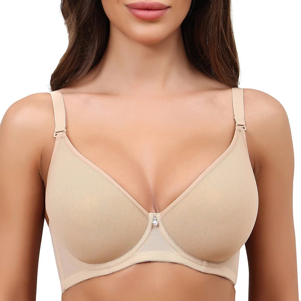 Sheroine Plus Size Full Coverage Bra – Ultra-Thin Mesh Underwire