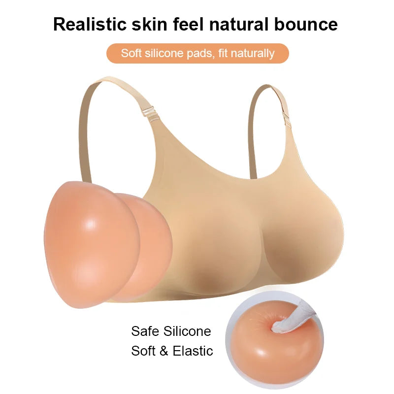 Silicone Breast Forms Bra – Round Shape Push-Up One-Piece