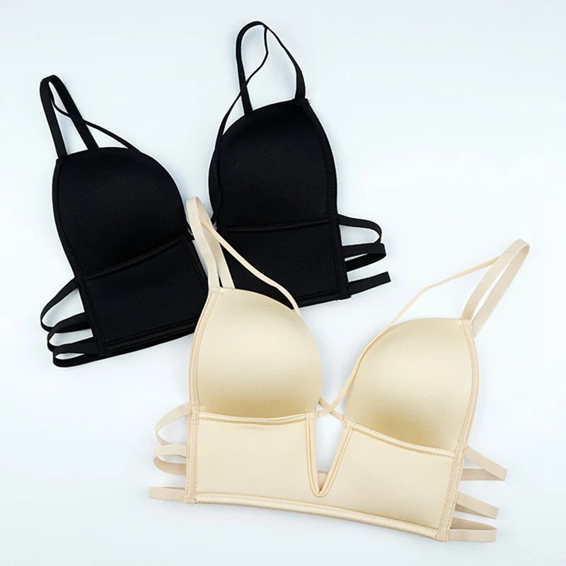 Invisible Deep U Plunge Bra – Backless Strapless (4 Styles)