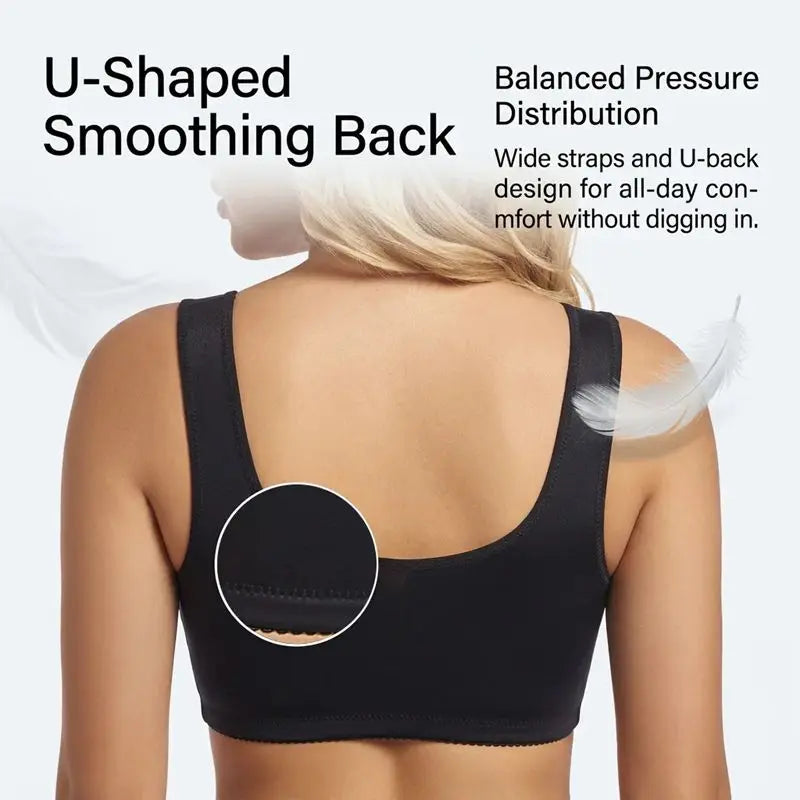 Sports Bra for Women Minimizer Support Front Closure Posture Corrector Shaper Push Up Yoga Fitness Running Padded Bralette
