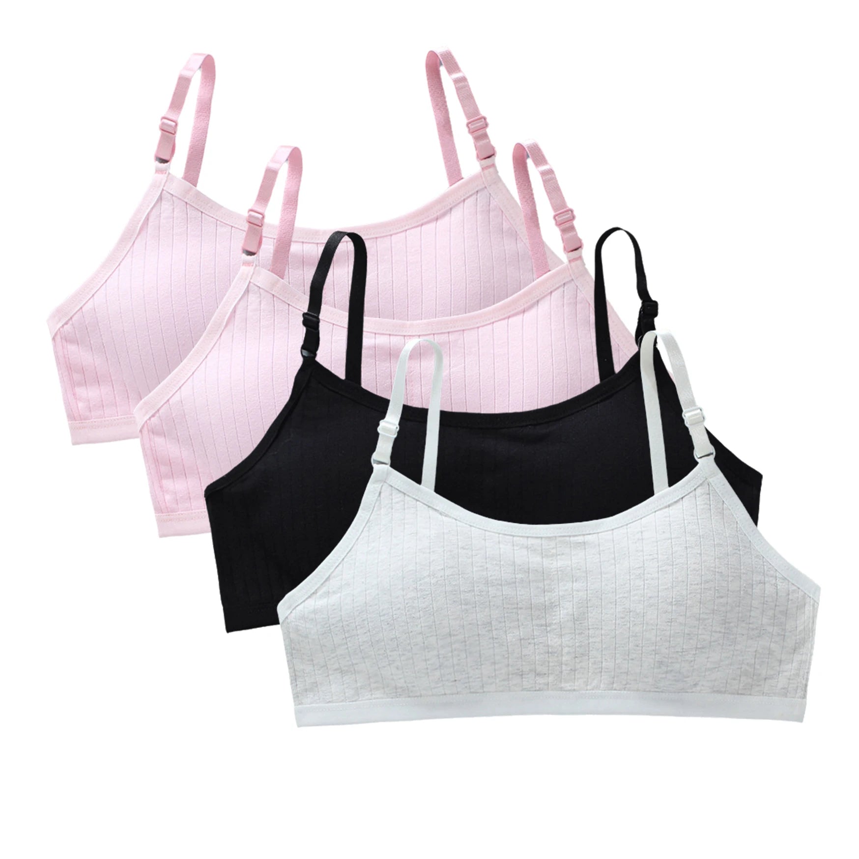 Girls Training Bras 4-Pack – Seamless Soft Cotton Vest Bra (Ages 8–20)