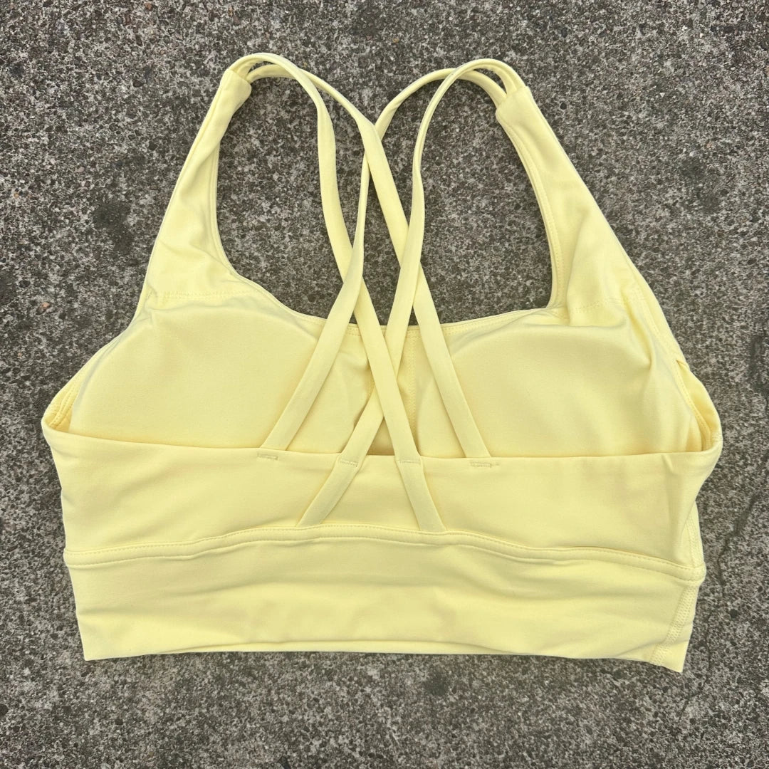 Cross Back Sports Bra Vest – High Support Shockproof Padded Gym Top
