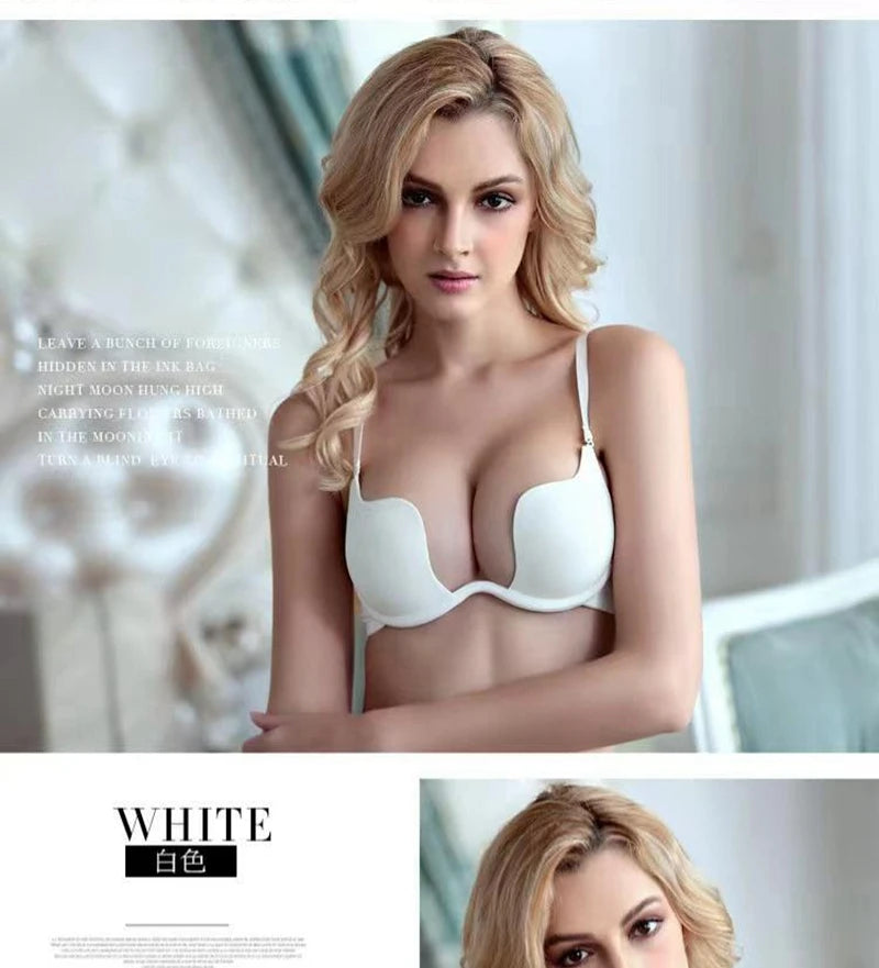 Invisible Deep U Plunge Bra – Backless Strapless (4 Styles)
