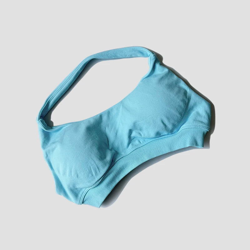 Seamless Halter Neck Strap Bra Sports Bra for Women Sexy Back Padded Yoga Top Bra Gym Crop Top