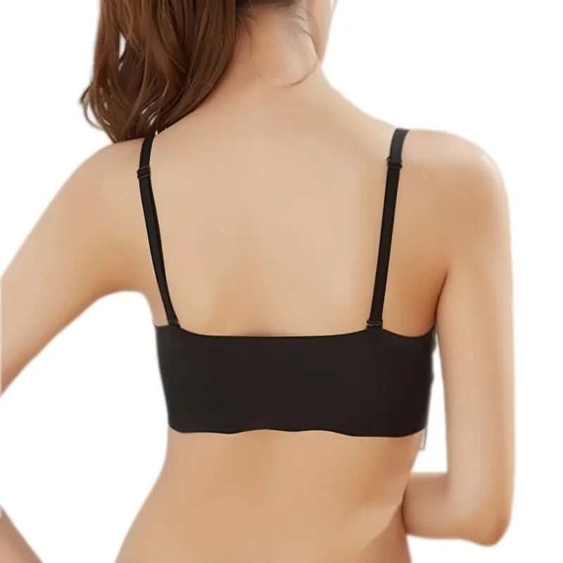 Ice Silk Wave Hem Seamless Bra – Wire-Free Invisible T-Shirt Bralette S–XXL