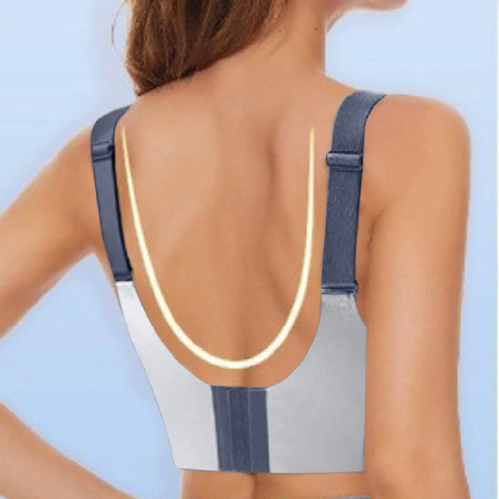 Adjustable V-Neck Wireless Push-Up Bra – Anti-Sagging Cotton Half Cup 34–44