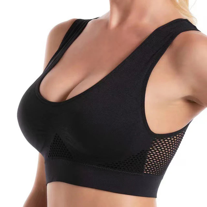 Women's Sports Bra for Small Busts Push-up Fit Fitness Running Yoga Wire-Free Plus Size Breathable Sports Bra S-5XL