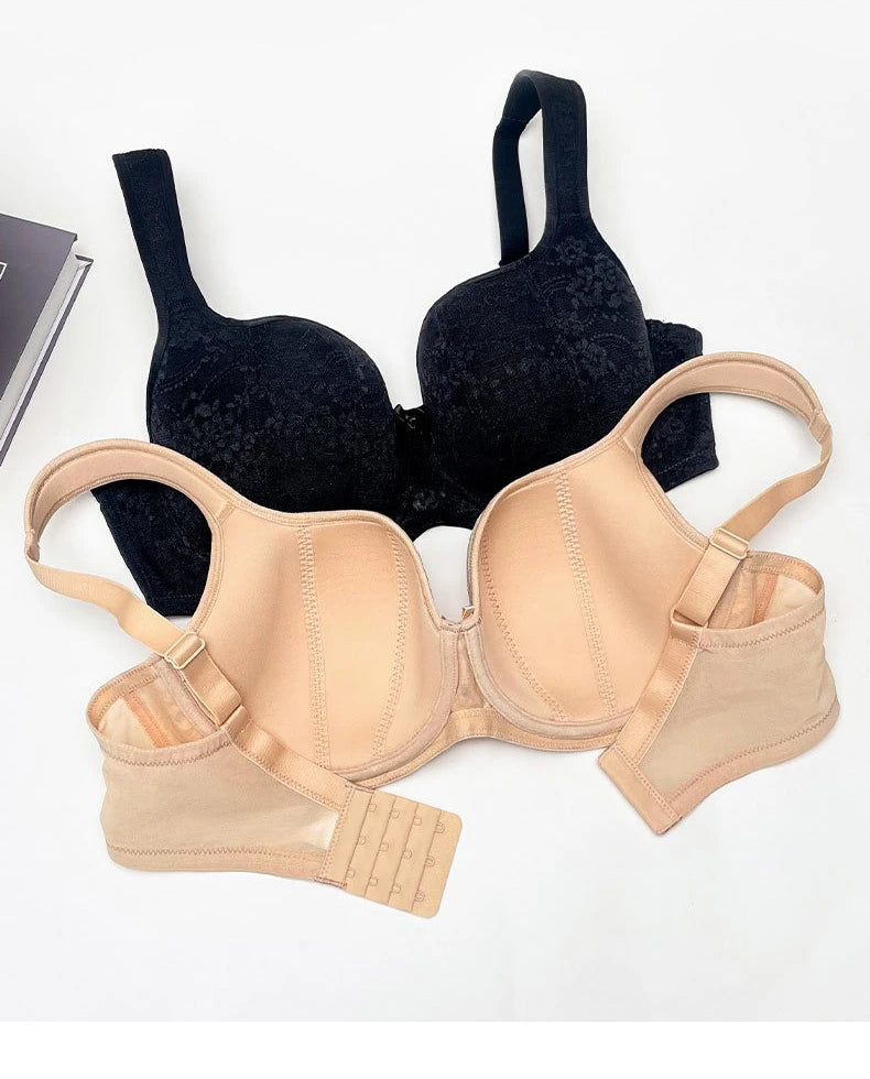 Large Size Bra for Women Full Coverage Lace Women's Push Up Balconette Bra Embroider Underwire Wide Straps Lingerie 2026