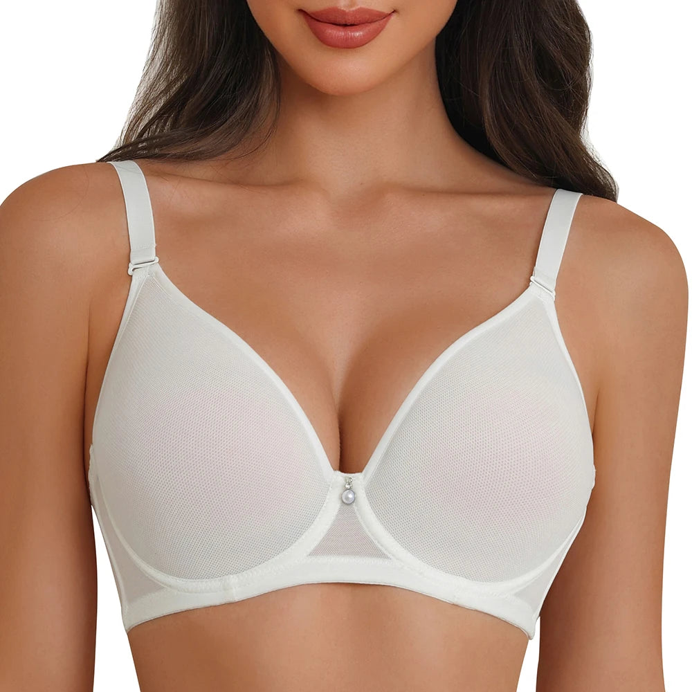 Sheroine Plus Size Full Coverage Bra – Ultra-Thin Mesh Underwire