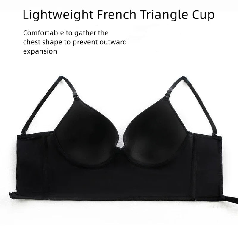 Invisible Lift-Up Bra – Seamless Deep U Plunge Backless