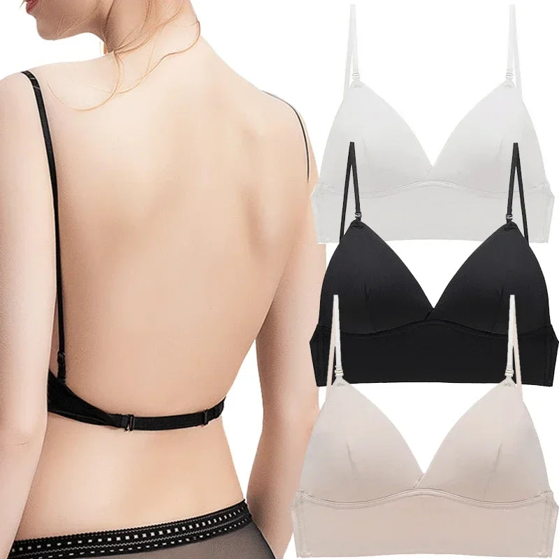 Invisible Backless Push-Up Bra – Deep U Plunge