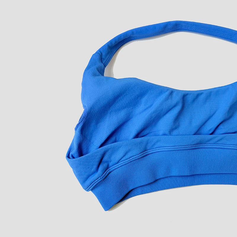 Seamless Halter Neck Strap Bra Sports Bra for Women Sexy Back Padded Yoga Top Bra Gym Crop Top