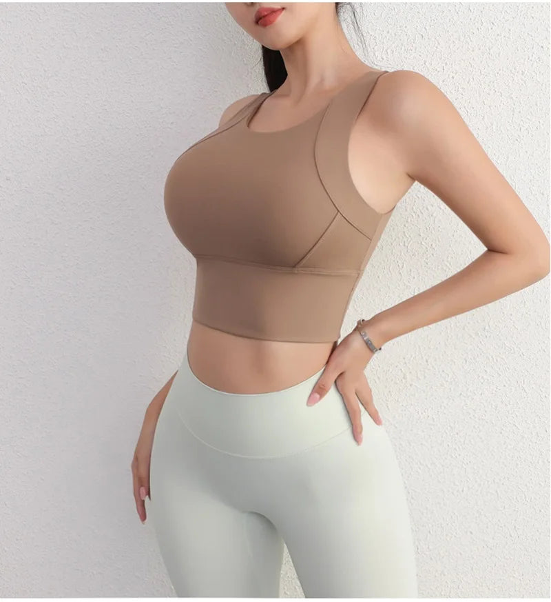 Cloud Hide High Support Sports Bra – Shockproof Yoga Crop Top Large Size S–2XL