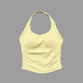 Sports Gym Halter Top Woman Seamless Yoga Tank Removable Chest Pad Push-up Sports Vest Fitness Workout Running Tops