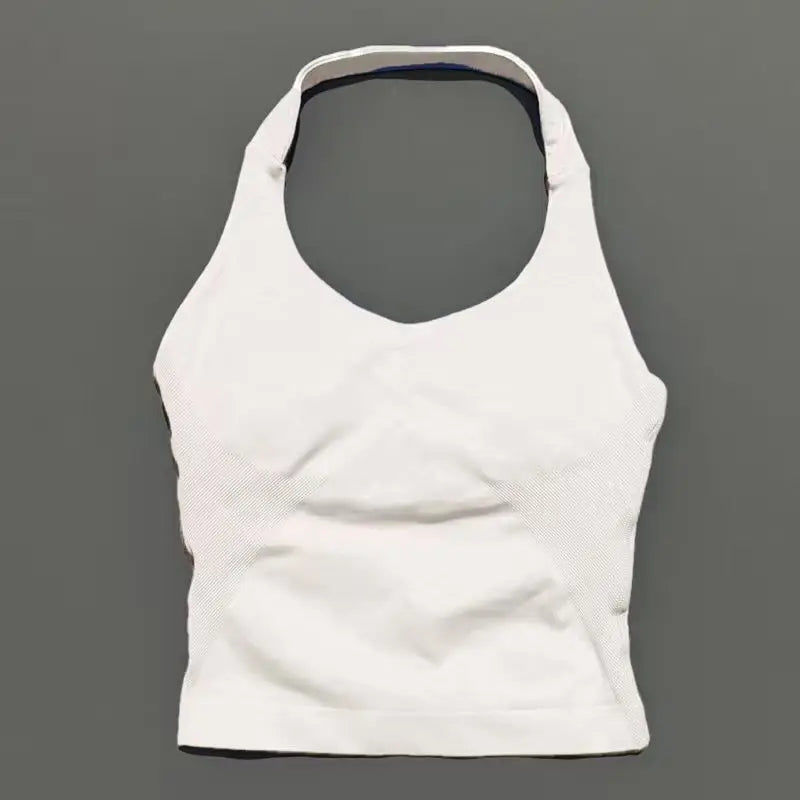 Sports Halter Tank Top Women Seamless Yoga Halter Sports Bra Pilate Fitness Workout Running Top Gym Sports Breathable Top