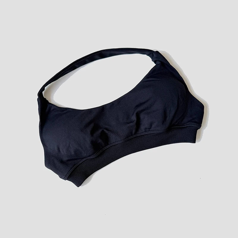 Seamless Halter Neck Strap Bra Sports Bra for Women Sexy Back Padded Yoga Top Bra Gym Crop Top