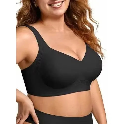 Women's Seamless Jelly Soft Support Bra Leopard Print Wire-Free Full Cup Thin Plus Size Bra Breathable Push Up Bra Large Bust