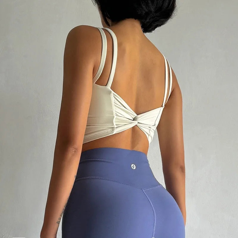Cloud Hide Sweet Pink Sports Bra – Push-Up Yoga Crop Top Athletic Vest XS–XL