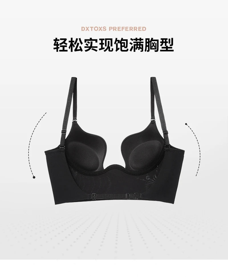 Invisible Deep U Plunge Bra – Backless Strapless (4 Styles)