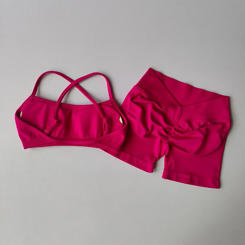 Gathering Shockproof Sports Bra – Seamless Crop Top Beautiful Back