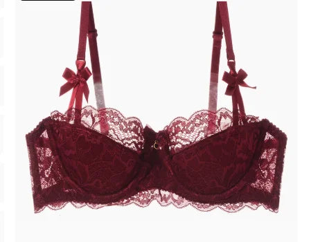 MOYISU French Romantic Lace Bra & Underwear Set – Push-Up 3/4 Cup