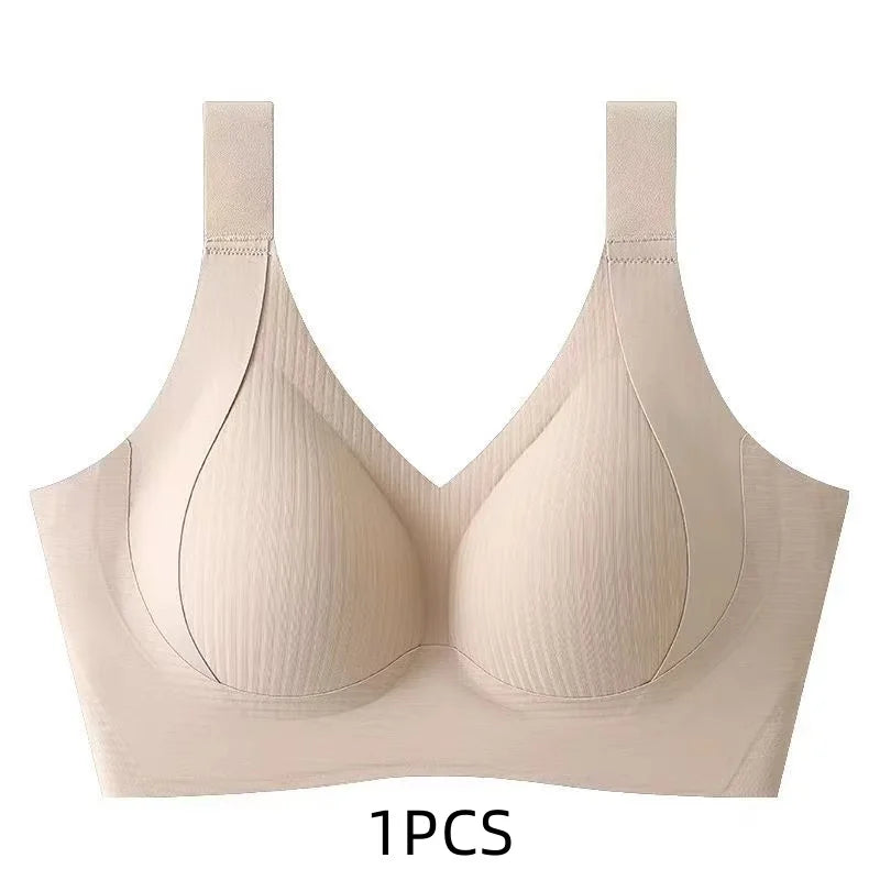 1/2PCS Women's Seamless Underwear, Thin Style, Large Breasts, Small Breasts, No Wires, Pull-up And Anti-sagging Large Size Bra