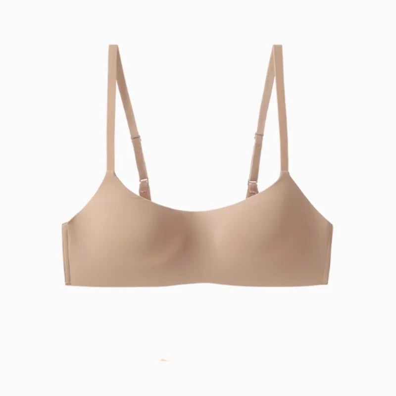 Nude Seamless Invisible Bra for Small Bust – Wireless Half Cup No-Show T-Shirt